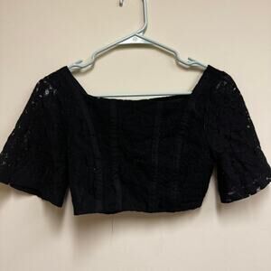 Black Lace Crop Top – Zara Size Small